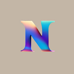 Свитшот хлопковый мужской Буква N градиент - нейросеть, цвет: миндальный — фото 2