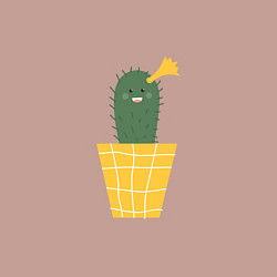 Свитшот хлопковый мужской Смешной Кактус, цвет: пыльно-розовый — фото 2