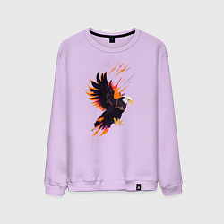 Свитшот хлопковый мужской Орел парящая птица абстракция, цвет: лаванда