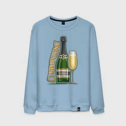Свитшот хлопковый мужской Шампанское, цвет: мягкое небо