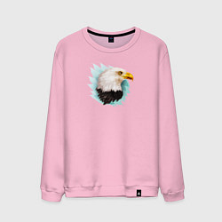 Свитшот хлопковый мужской Белоголовый орёл, цвет: светло-розовый