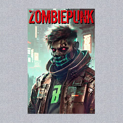 Свитшот хлопковый мужской Zombiepunk - fantasy - neural network, цвет: меланж — фото 2