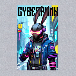 Свитшот хлопковый мужской Cyber hare - neural network - fantasy, цвет: меланж — фото 2