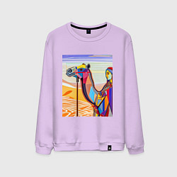 Свитшот хлопковый мужской Погонщик верблюда, цвет: лаванда