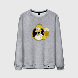 Свитшот хлопковый мужской Гомер и пиво, цвет: меланж