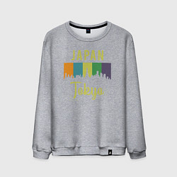 Свитшот хлопковый мужской Токио Япония, цвет: меланж