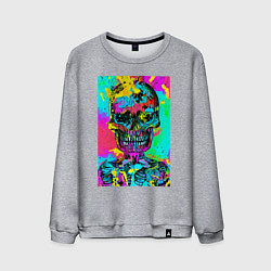 Свитшот хлопковый мужской Cool skull - pop art - vogue, цвет: меланж