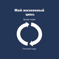 Свитшот хлопковый мужской Мой жизненный цикл, цвет: тёмно-синий — фото 2