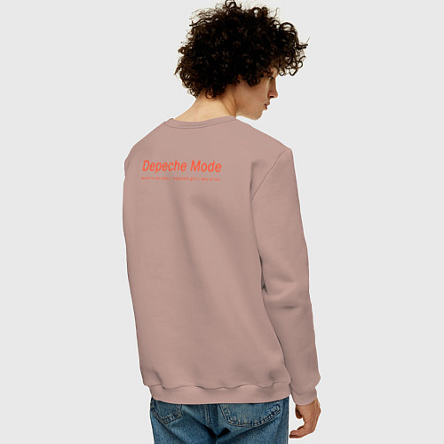 Мужской свитшот Depeche Mode - World In My Eyes Single / Пыльно-розовый – фото 4