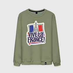 Свитшот хлопковый мужской Vive la France, цвет: авокадо