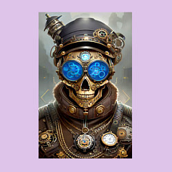 Свитшот хлопковый мужской Skull - steampunk - neural network, цвет: лаванда — фото 2