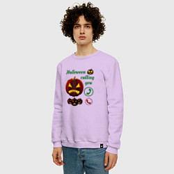 Свитшот хлопковый мужской Хэллоуин, ночной звонок, цвет: лаванда — фото 2