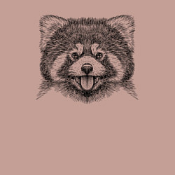 Свитшот хлопковый мужской Голова рыжей панды, цвет: пыльно-розовый — фото 2