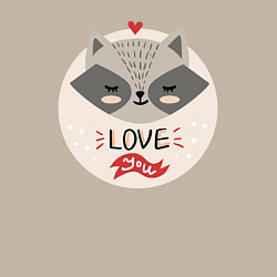 Свитшот хлопковый мужской Влюблённый енотик, цвет: миндальный — фото 2