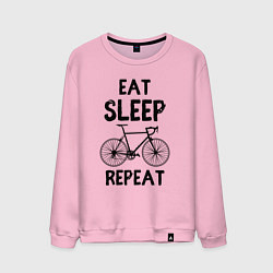 Свитшот хлопковый мужской Eat sleep bike repeat, цвет: светло-розовый