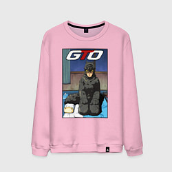 Свитшот хлопковый мужской Onizuka in the wolf costume, цвет: светло-розовый