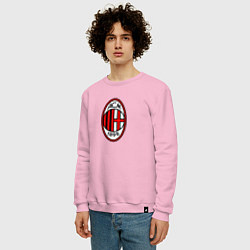 Свитшот хлопковый мужской Футбольный клуб Milan, цвет: светло-розовый — фото 2