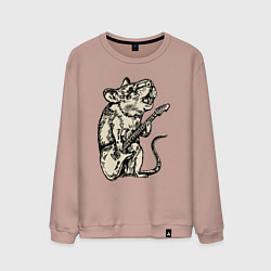 Свитшот хлопковый мужской Mouse rock, цвет: пыльно-розовый