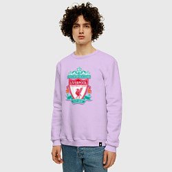 Свитшот хлопковый мужской Liverpool fc sport collection, цвет: лаванда — фото 2