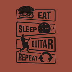 Свитшот хлопковый мужской Eat sleep guitar repeat, цвет: кирпичный — фото 2