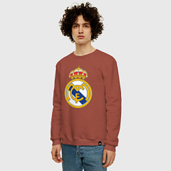 Свитшот хлопковый мужской Real madrid fc sport, цвет: кирпичный — фото 2