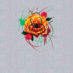 Свитшот хлопковый мужской Паук на розе, цвет: меланж — фото 2