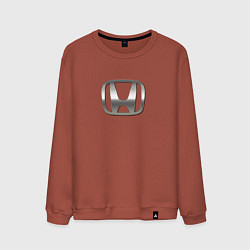 Свитшот хлопковый мужской Honda sport auto silver, цвет: кирпичный