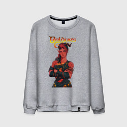 Свитшот хлопковый мужской Карлах - врата балдура, цвет: меланж