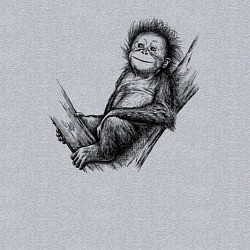 Свитшот хлопковый мужской Гиббон малыш на дереве, цвет: меланж — фото 2