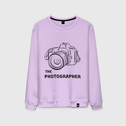 Свитшот хлопковый мужской Я фотограф с камерой, цвет: лаванда