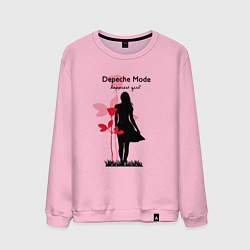 Свитшот хлопковый мужской Depeche Mode - Happiest Girl Collage, цвет: светло-розовый