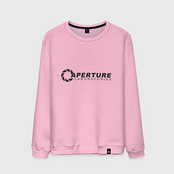 Свитшот хлопковый мужской Aperture Laboratories логотип, цвет: светло-розовый