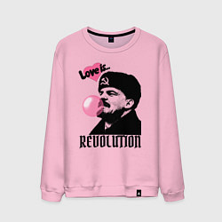 Свитшот хлопковый мужской Ленин любовь и революция, цвет: светло-розовый