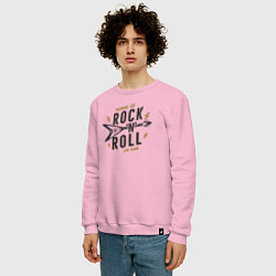 Свитшот хлопковый мужской Power of rock n roll, цвет: светло-розовый — фото 2