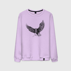 Свитшот хлопковый мужской Орёл машет крыльями, цвет: лаванда