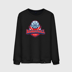 Свитшот хлопковый мужской Basketball game, цвет: черный