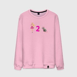 Свитшот хлопковый мужской Барби и крыса, цвет: светло-розовый