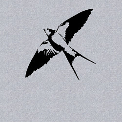 Свитшот хлопковый мужской Ласточка парит трафарет, цвет: меланж — фото 2
