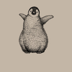 Свитшот хлопковый мужской Пингвинёнок анфас, цвет: миндальный — фото 2