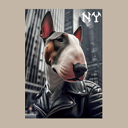 Свитшот хлопковый мужской Dude bull terrier in New York - ai art, цвет: миндальный — фото 2