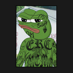 Свитшот хлопковый мужской Pepe tattoo, цвет: черный — фото 2