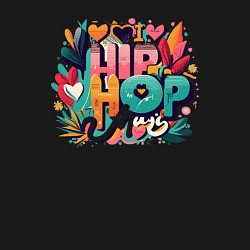 Свитшот хлопковый мужской I love hip-hop music, цвет: черный — фото 2