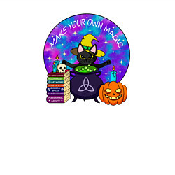 Свитшот хлопковый мужской Cотвори свою магию - котик колдун, цвет: белый — фото 2