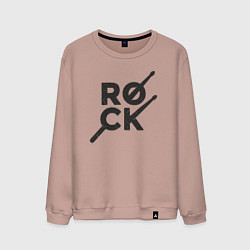 Свитшот хлопковый мужской Рок барабанщик, цвет: пыльно-розовый
