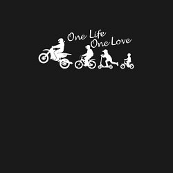 Свитшот хлопковый мужской One life one love wite, цвет: черный — фото 2