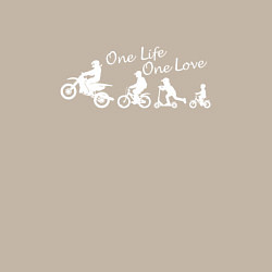 Свитшот хлопковый мужской One life one love wite, цвет: миндальный — фото 2