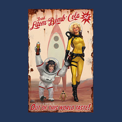 Свитшот хлопковый мужской Fallout - atom bomb cola, цвет: тёмно-синий — фото 2