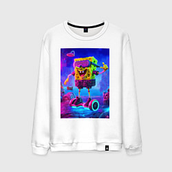 Мужской свитшот Sponge Bob on a gyro scooter - ai art