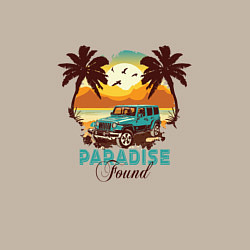 Свитшот хлопковый мужской Джип Вранглер на фоне шикарного пляжа, цвет: миндальный — фото 2