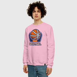 Свитшот хлопковый мужской Style basketball, цвет: светло-розовый — фото 2